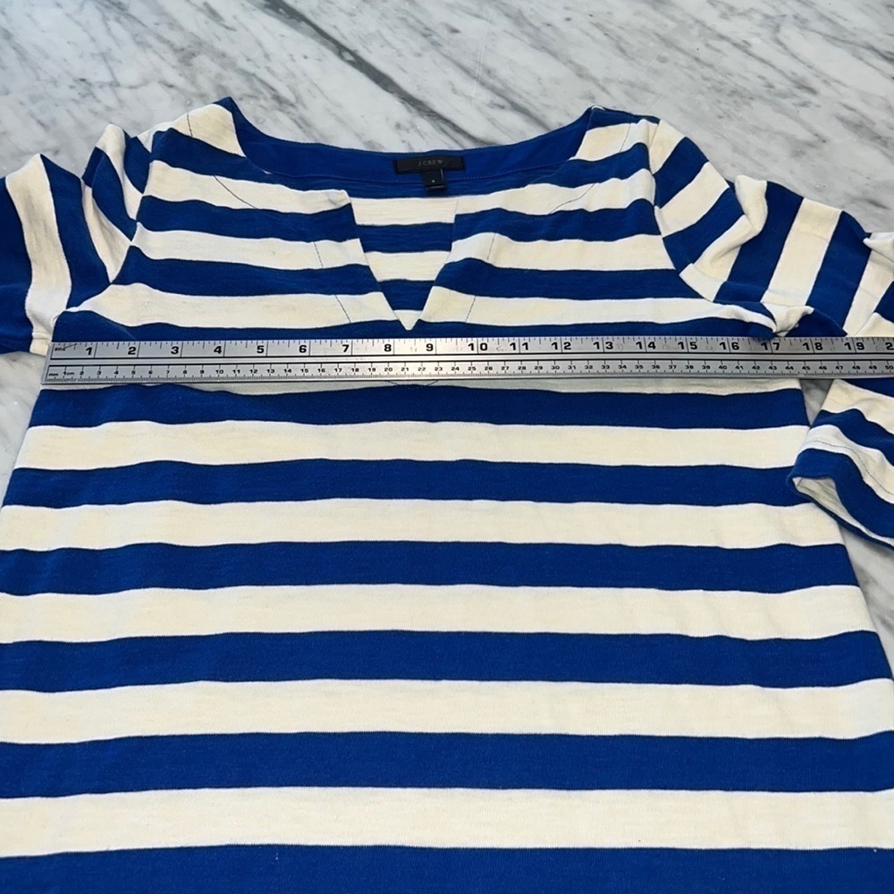 J CREW Preppy Blue & White Striped Cotton Mini Dress, Size S - Picture 9 of 12